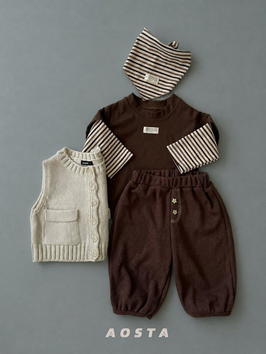 [AOSTA]Knit Cookie Vest