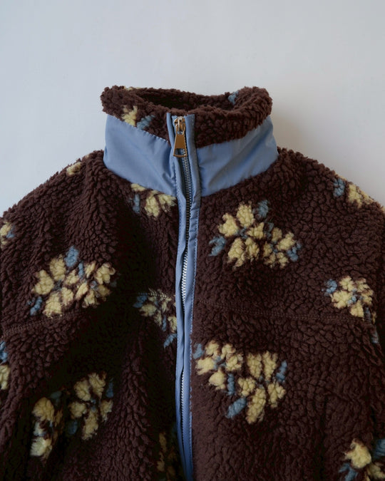 フラワーボアジップブルゾン