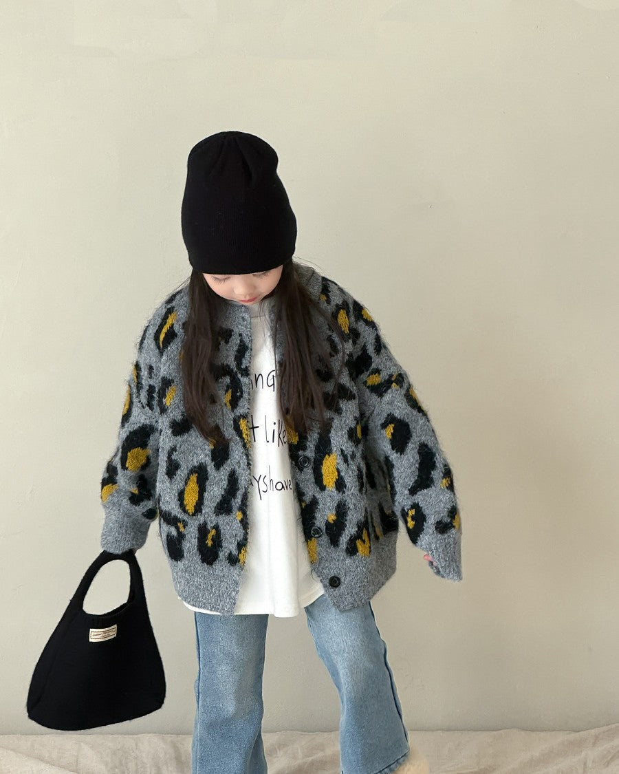 レオパードニットカーディガン