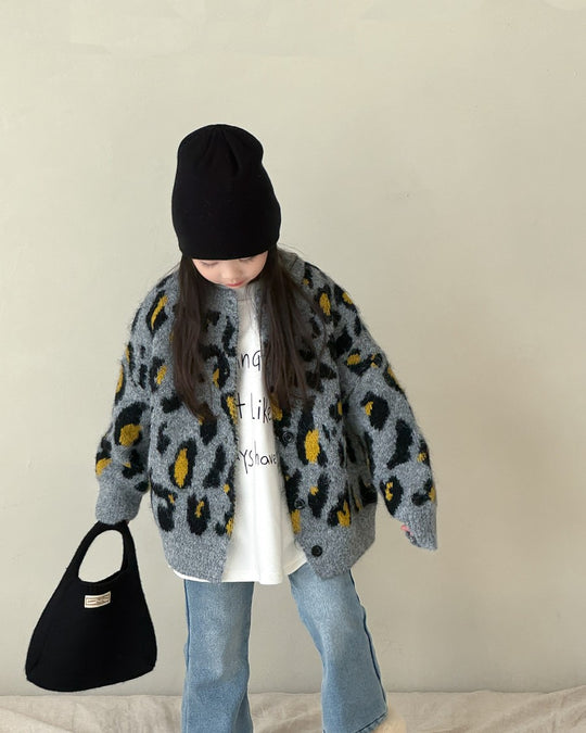 レオパードニットカーディガン