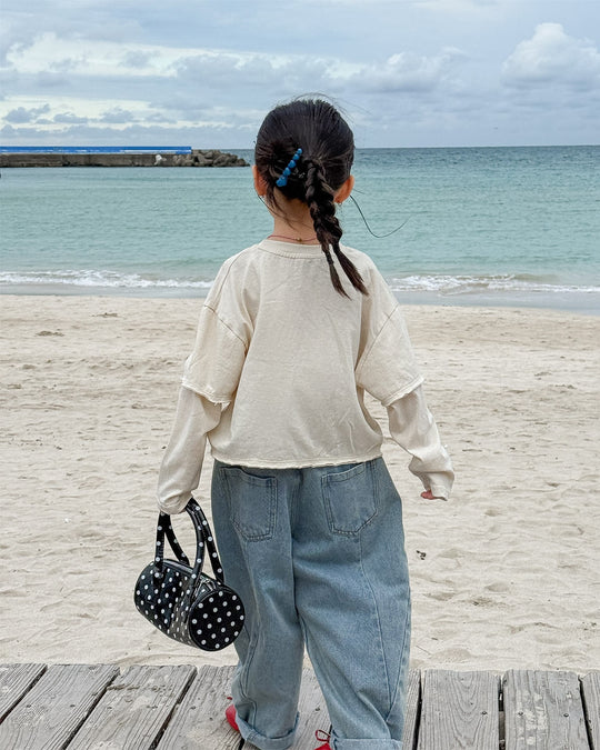 レイヤードショート丈プリントT