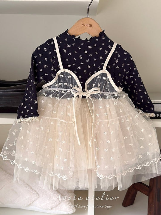 [AOSTA]Lace Ribbon OpenDress