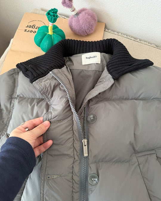 リブネックパデッドジャケット