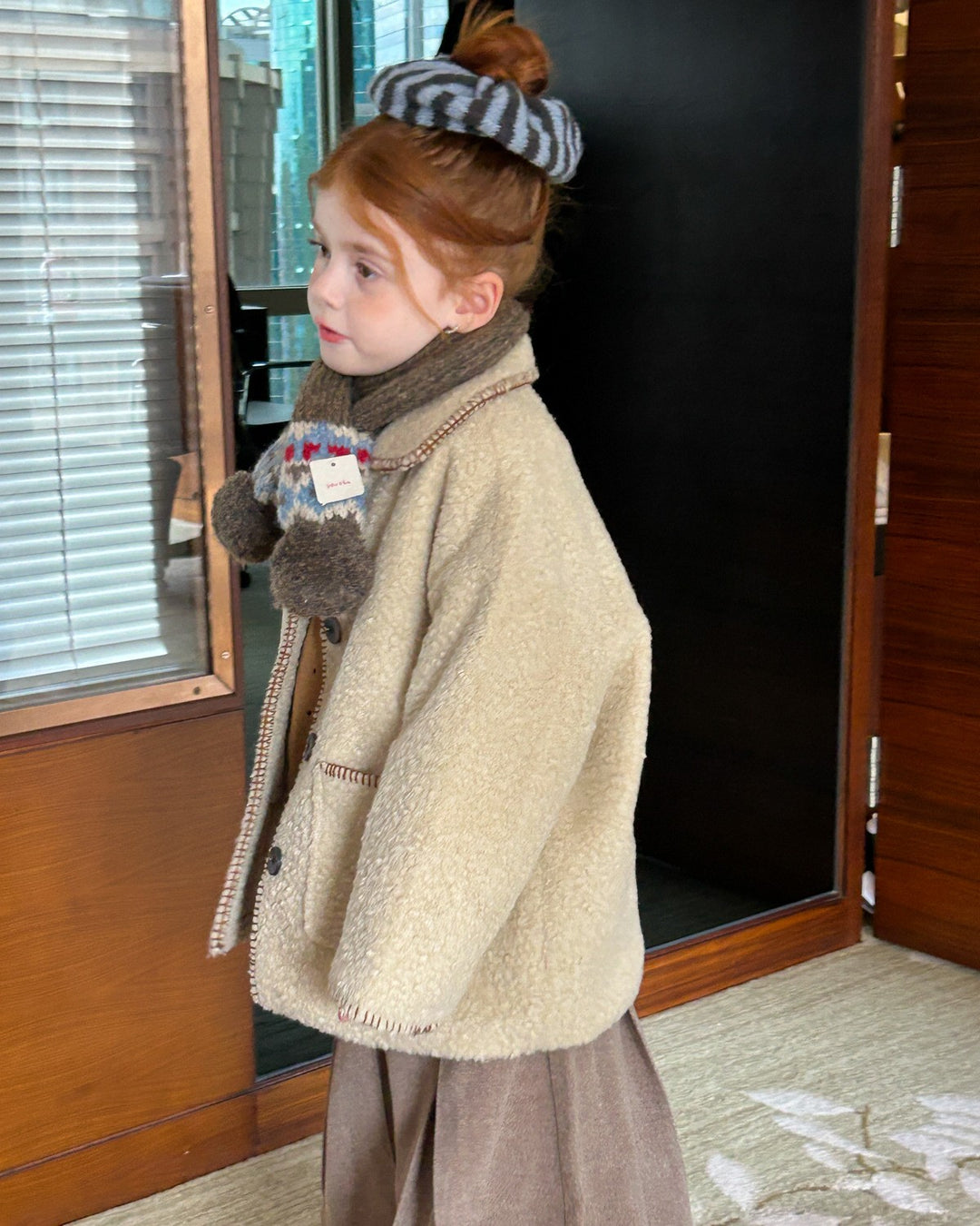 ブランケットステッチボアコート