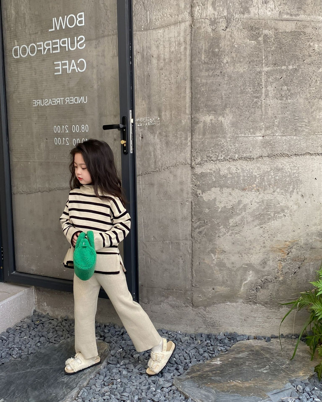 ボーダートップスニットセットアップ