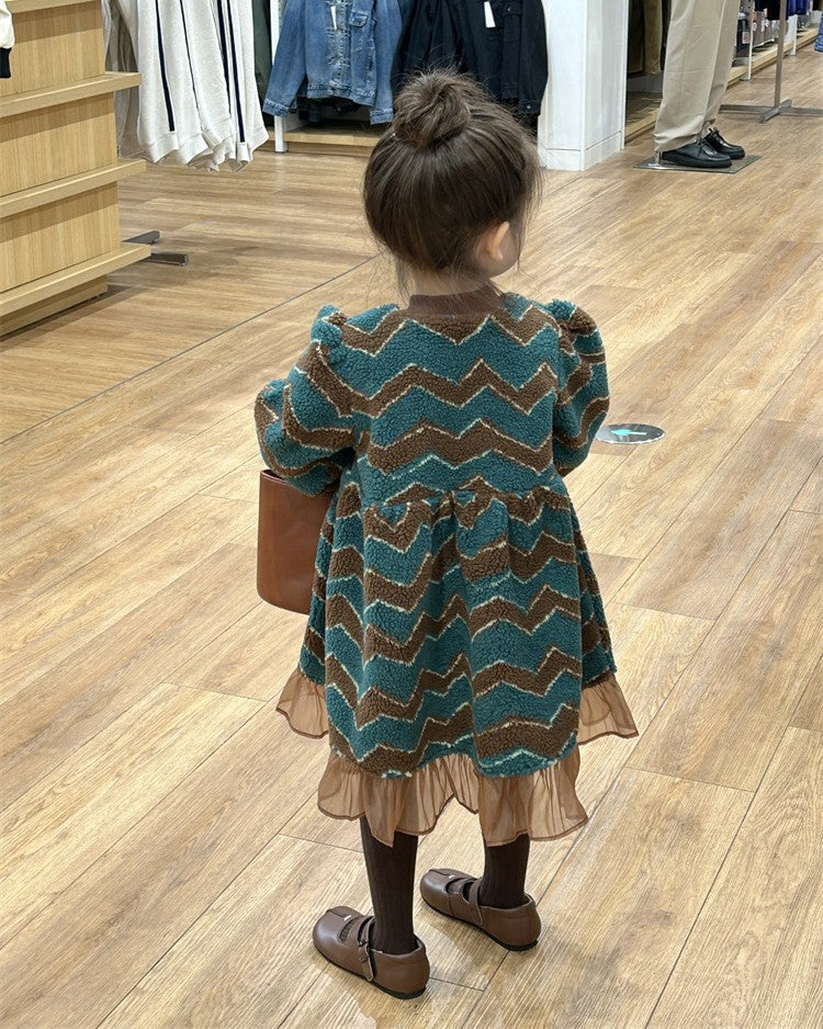 裏起毛ジグザグボアワンピース