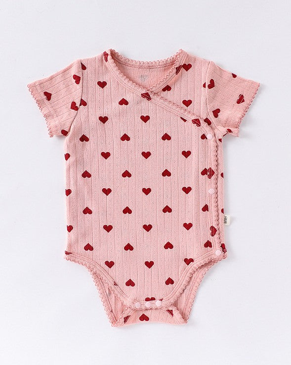 前開きアイレットリボンロンパース