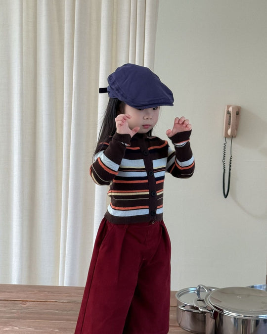 マルチボーダーフィットカーディガン