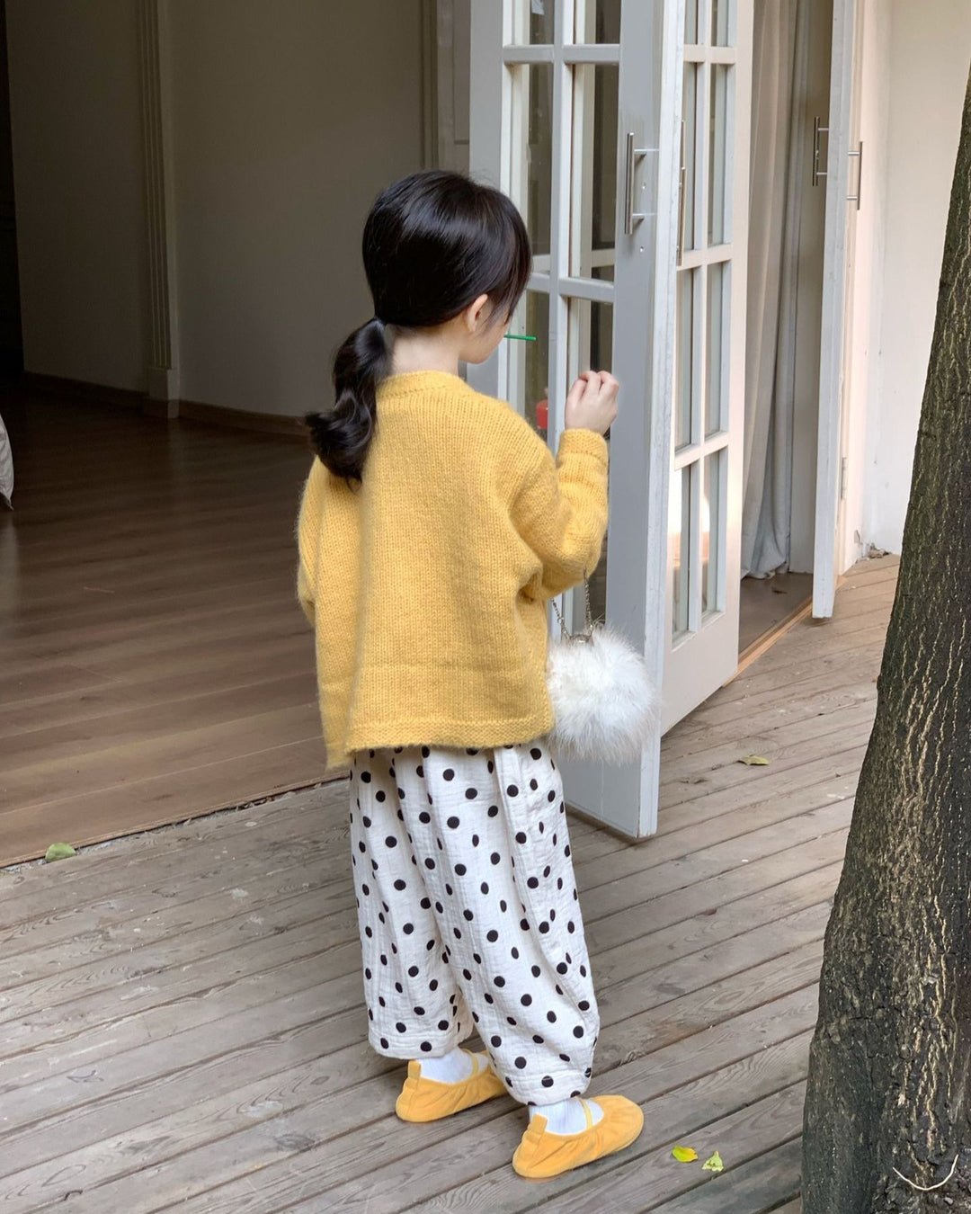 ラインステッチドットボリュームパンツ