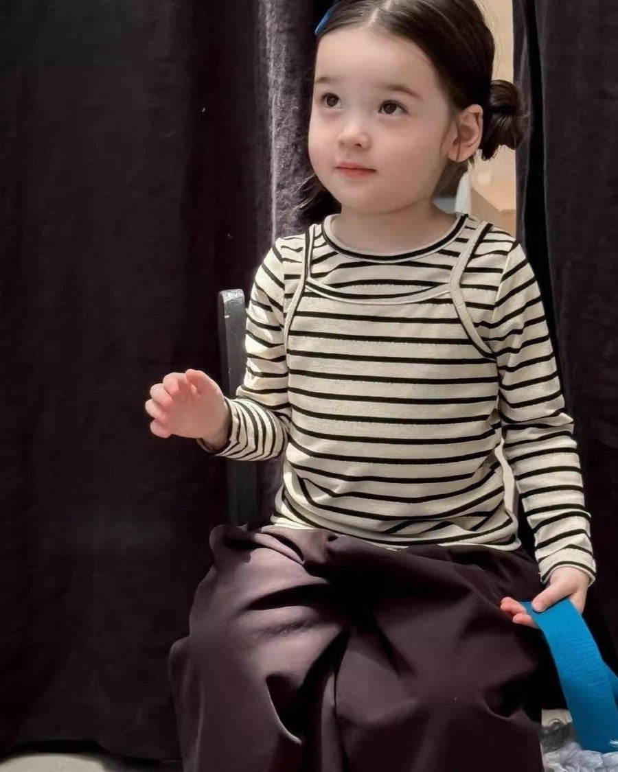 キャミレイヤードボーダートップス