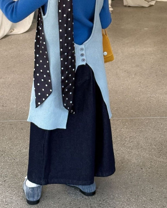 タックワイドデニムパンツ.