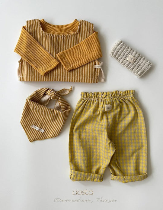 [AOSTA]Caramel Check Pants