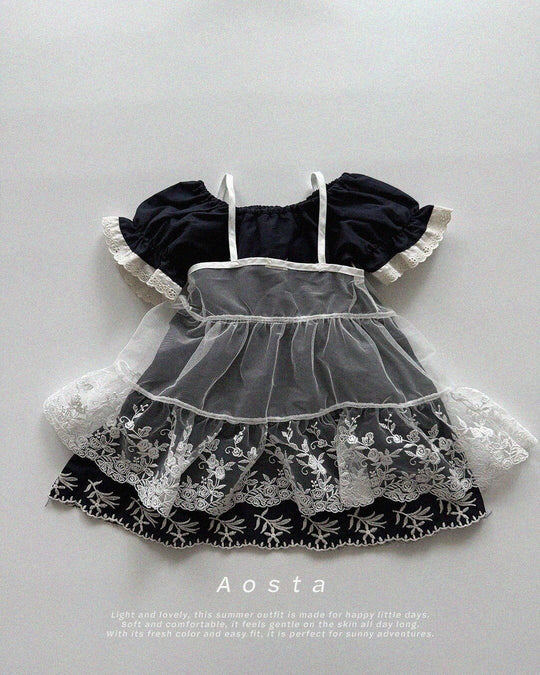 [aosta]lace open dress