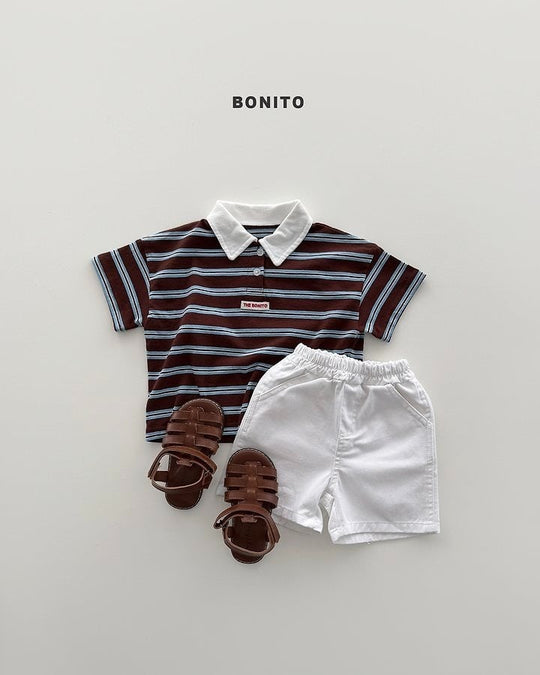 [BONITO]sierre stripe collar T