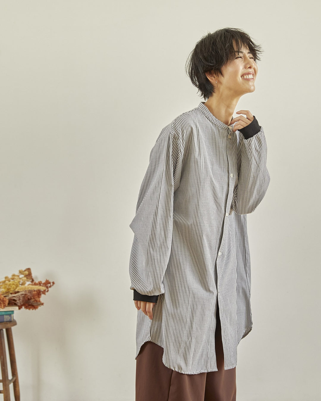[undeny.]ストライプチュニックシャツ715103
