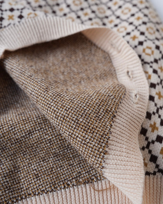 ジオメトリックニットサロペット