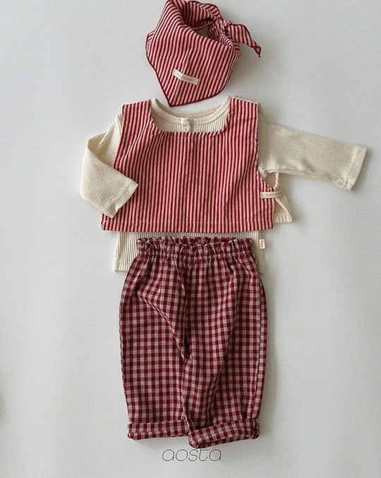 [AOSTA]Caramel Check Pants