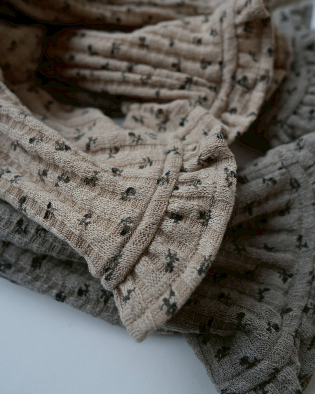 小花柄リブ裏起毛レギパン