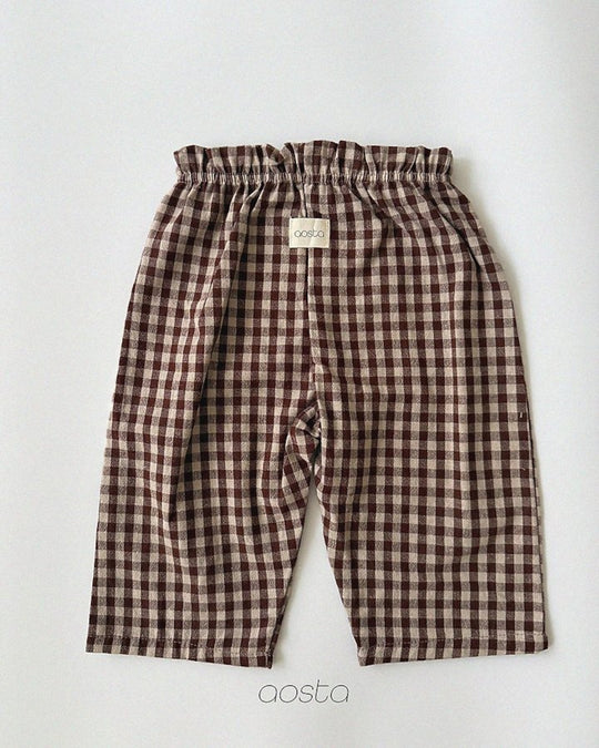 [AOSTA]Caramel Check Pants