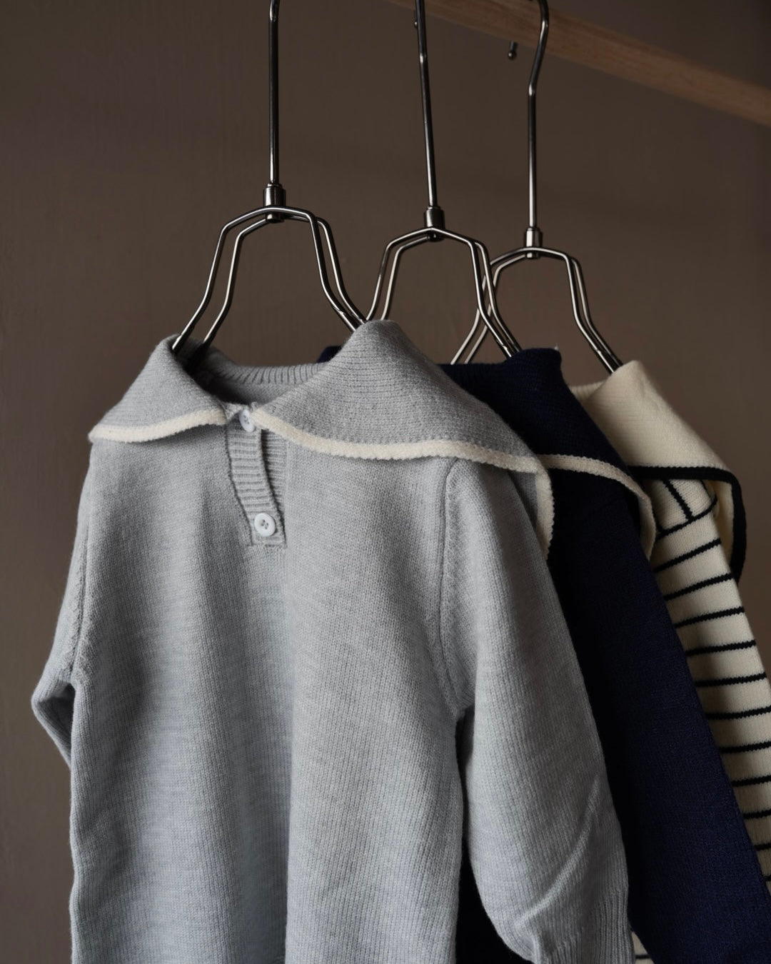 セーラーカラーニットカバーオール