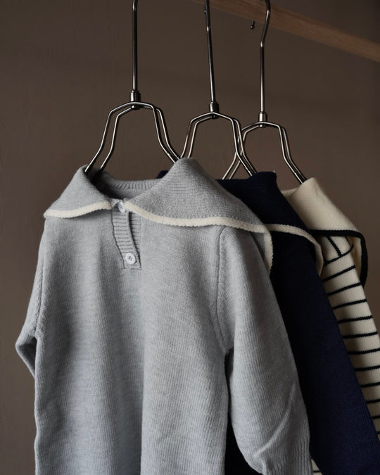 セーラーカラーニットカバーオール