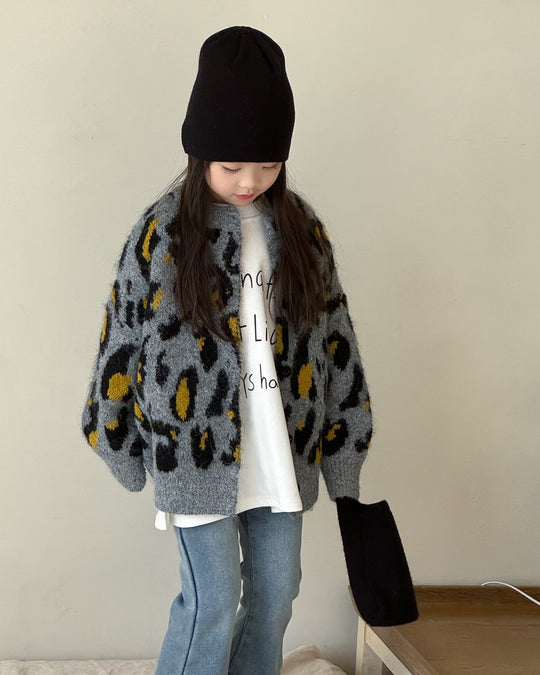 レオパードニットカーディガン