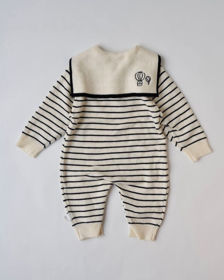 セーラーカラーニットカバーオール