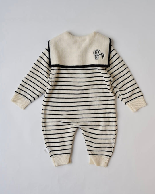 セーラーカラーニットカバーオール