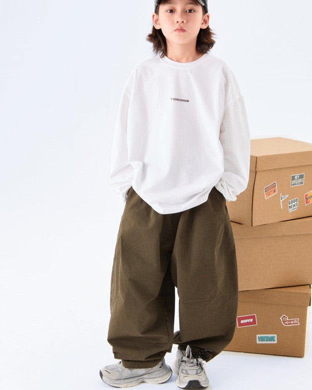 コットンルーズテーパードパンツ