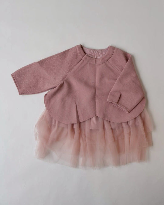 チュールレイヤーラペルトップス