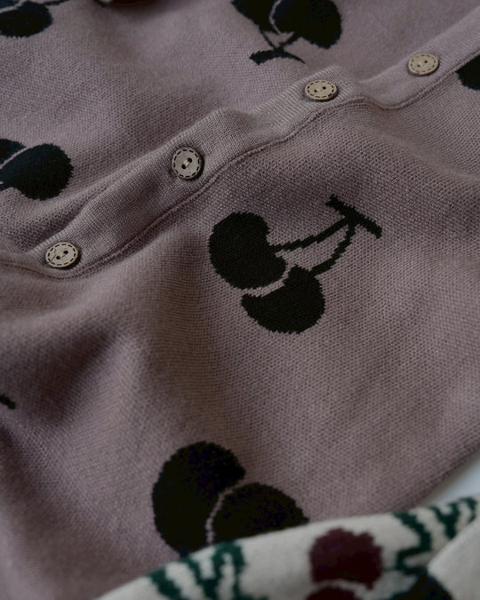 ジャガードニットロンパース