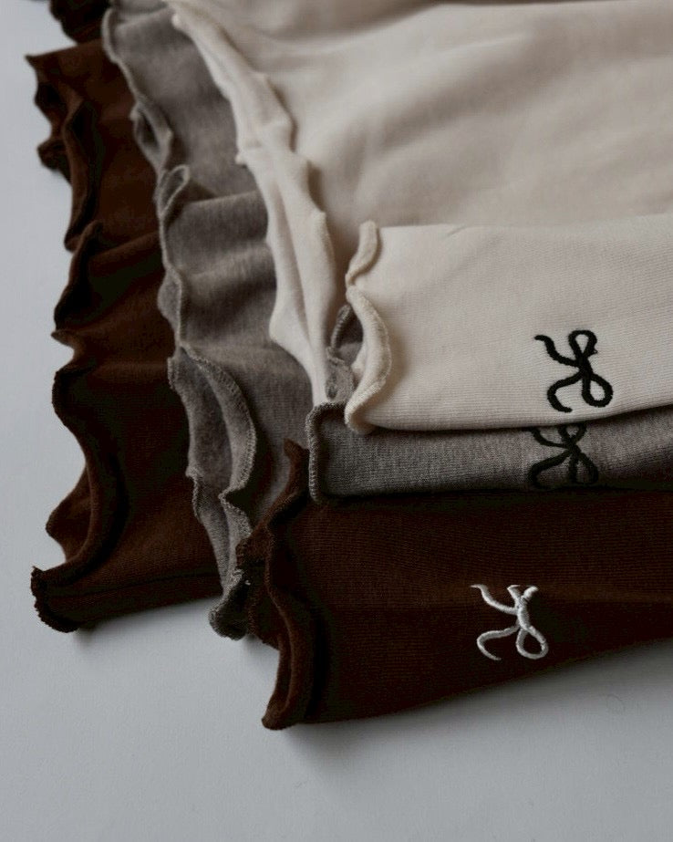 リボンステッチスムースメロウトップス