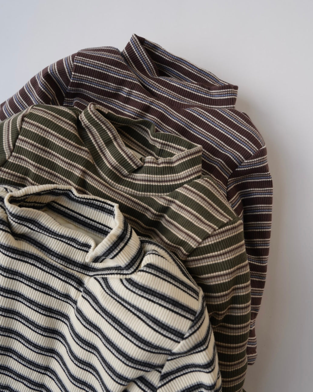 裏起毛マルチボーダートップス