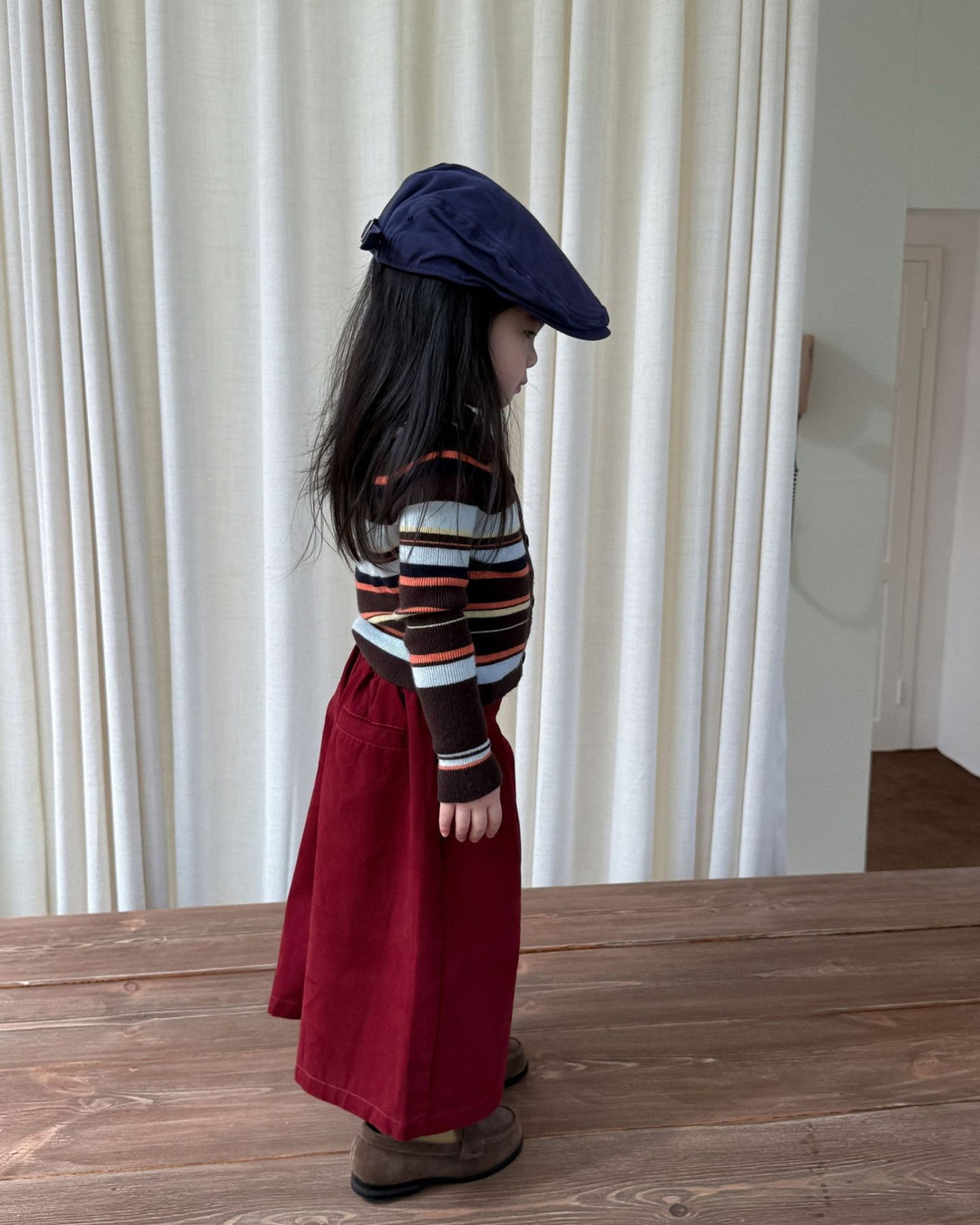 マルチボーダーフィットカーディガン