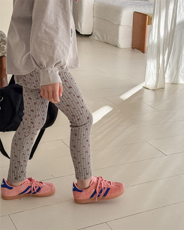 小花柄スカートリブパンツ