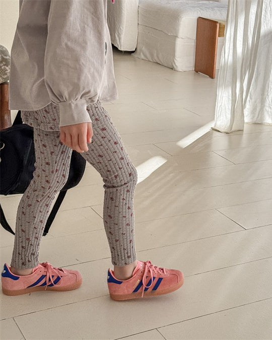 小花柄スカートリブパンツ