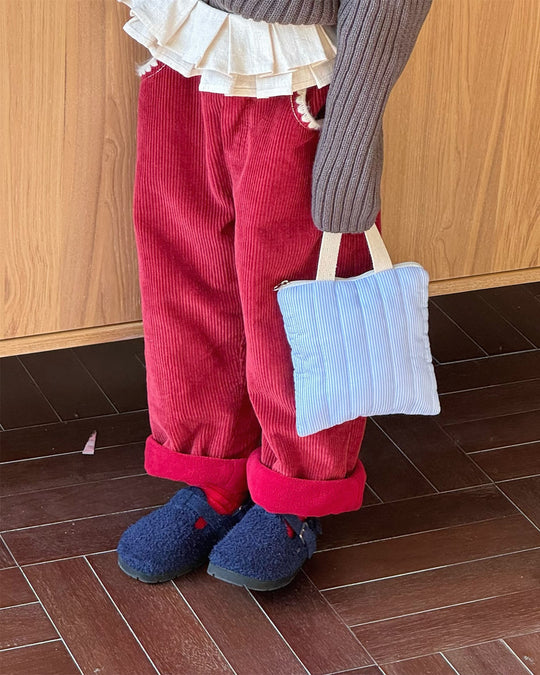 ステッチコーデュロイ裏起毛パンツ
