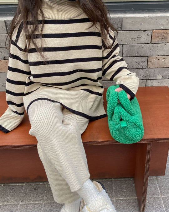 ボーダートップスニットセットアップ