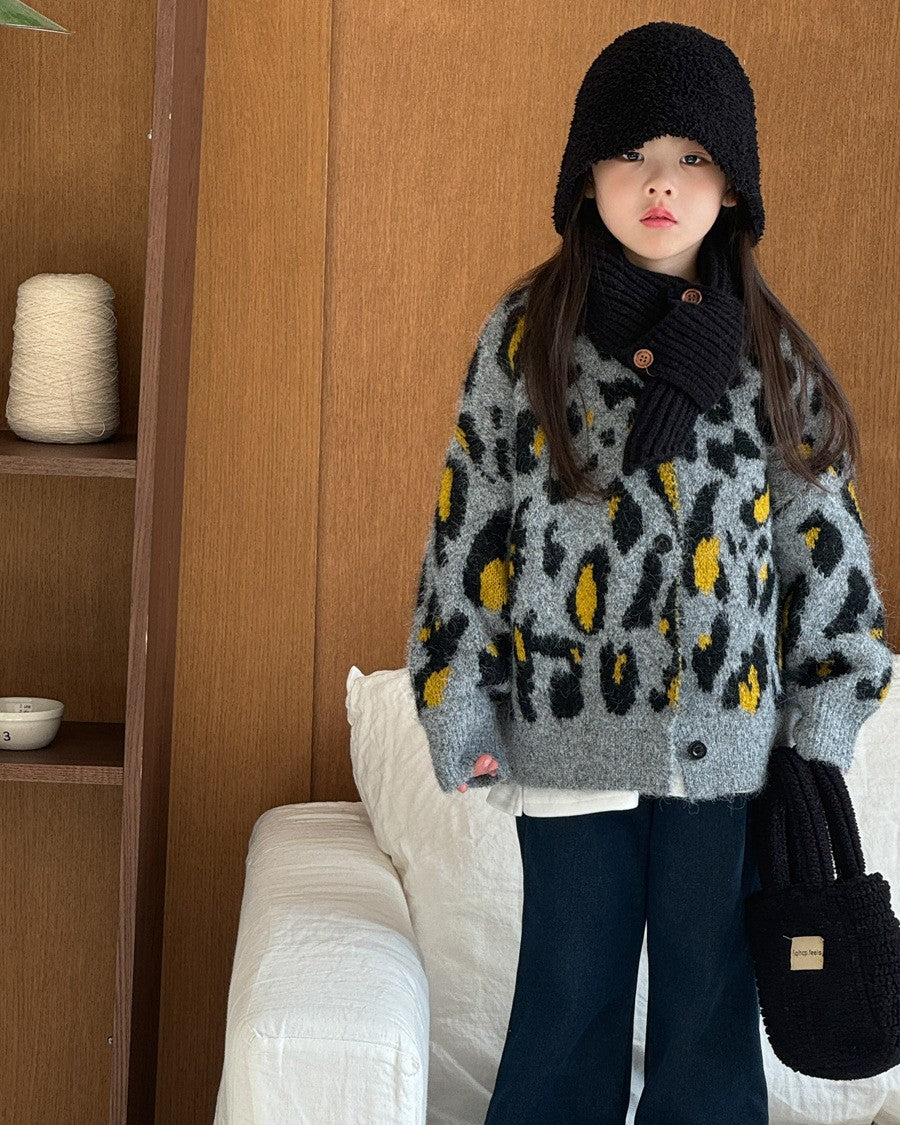 レオパードニットカーディガン