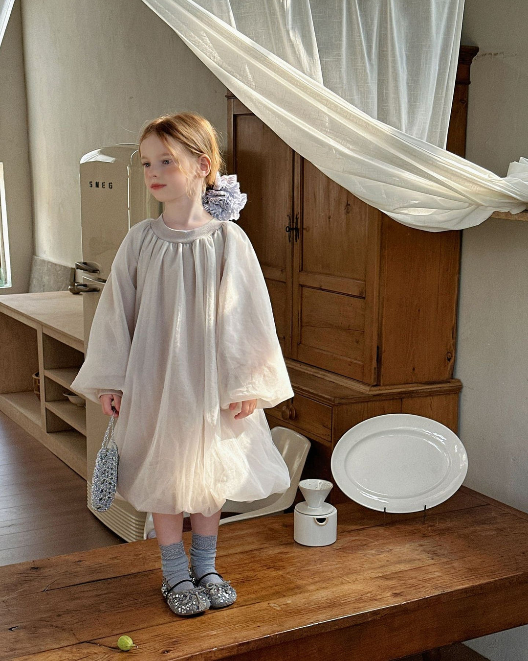 ラメチュールバルーンワンピース