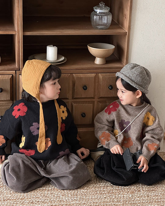 フラワージャガードニット