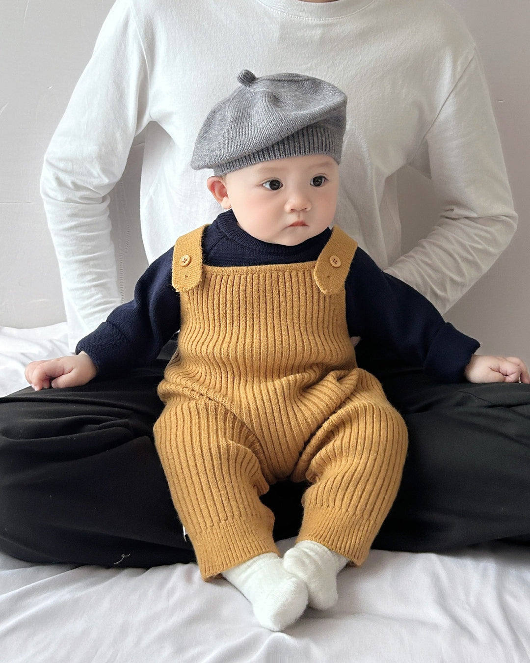 テレコリブニットサロペット