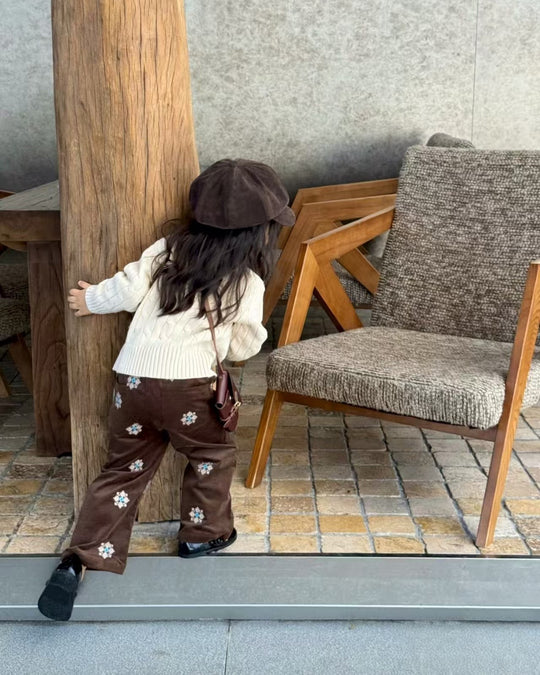 クロスステッチピンコーデュロイパンツ