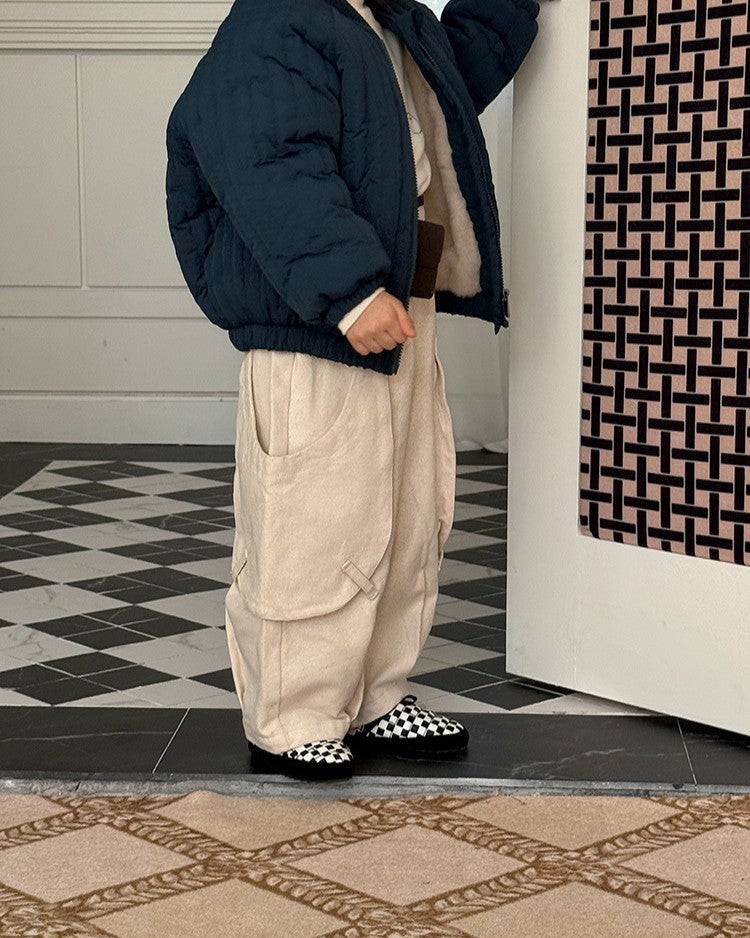 スクープポケット裏起毛ワークパンツ