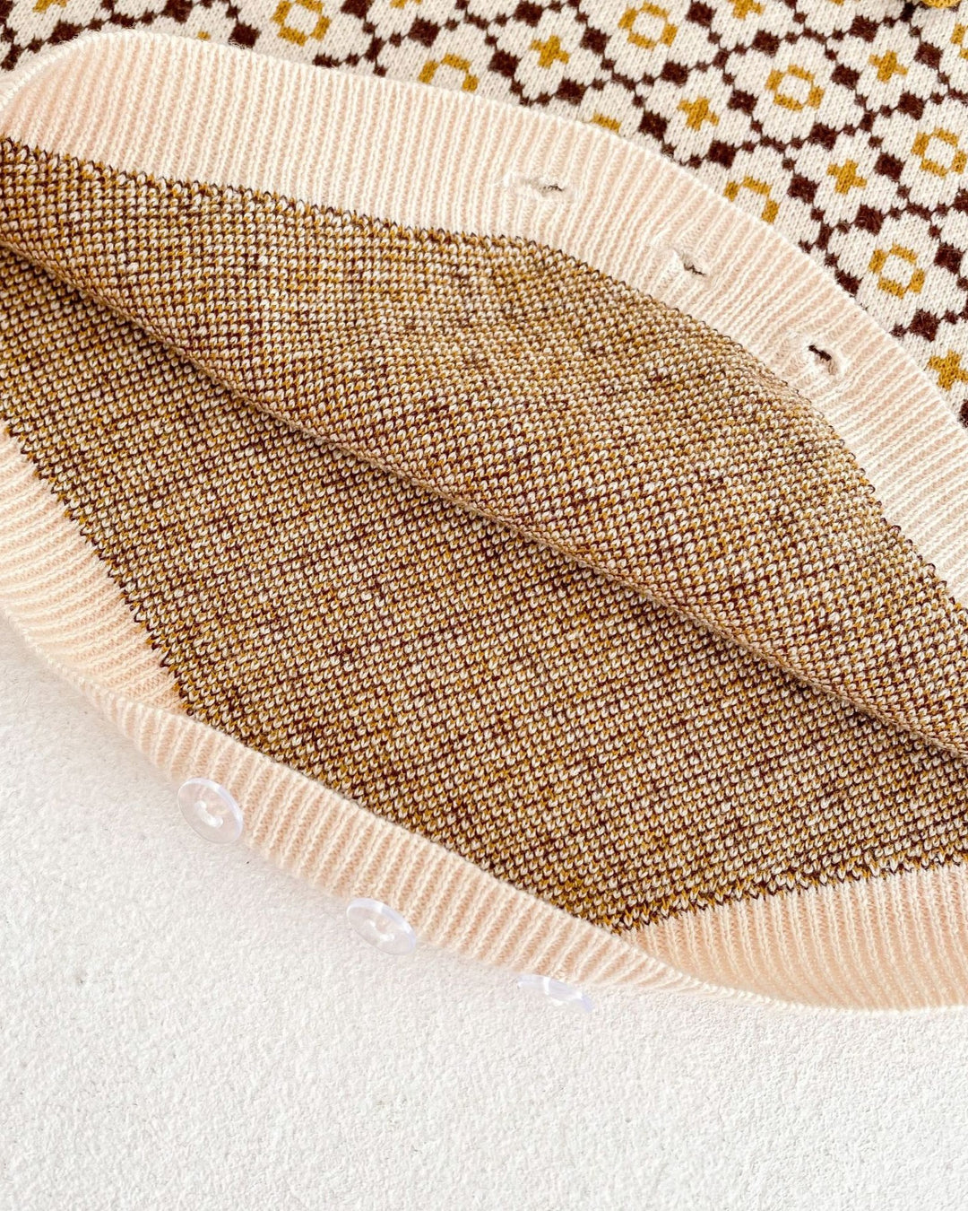 ジオメトリックニットサロペット