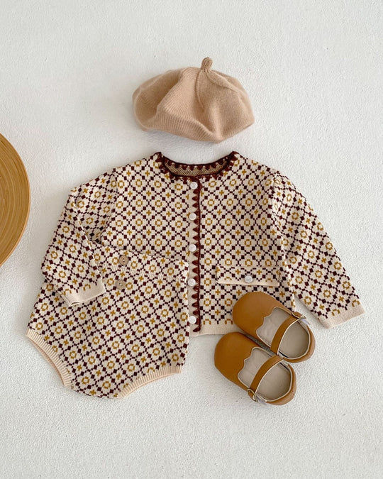 モノグラムジャガードカーディガン