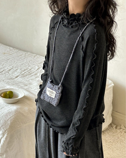 ラグランメロウリブトップス