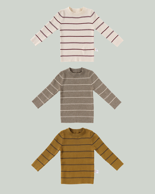 ダブルラインボーダーニット