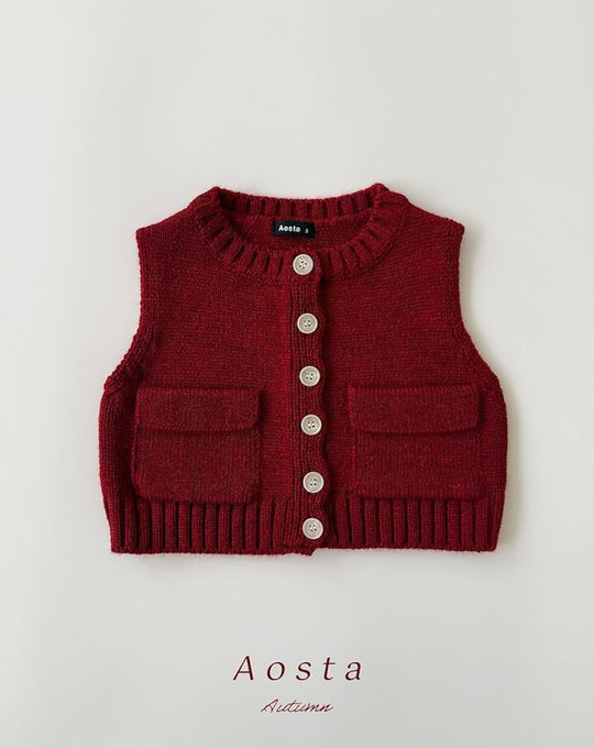 [AOSTA]Knit Cookie Vest