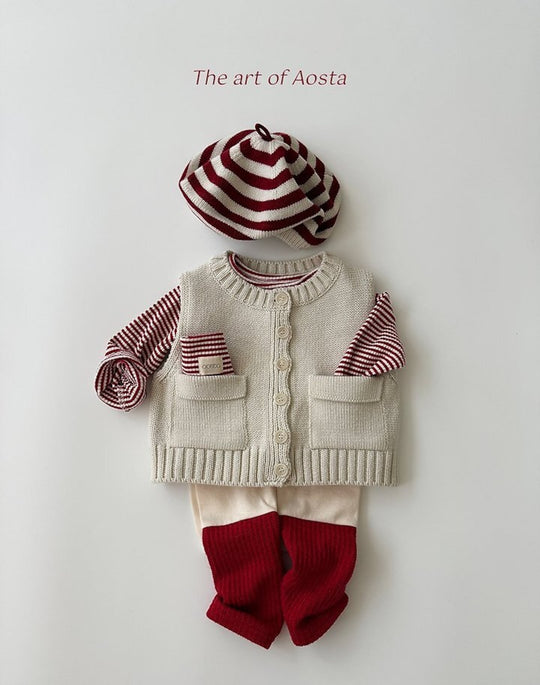 [AOSTA]Knit Cookie Vest